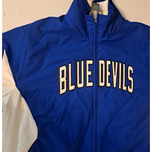 Majestic Duke University Blue Devils Large 90s Puffer Bomber Jacket Vtg Laettner - Picture 6 of 11